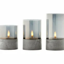 Lampe de table extérieure, set de 3 Brilliant Bougie LED Gris, 1 lumière