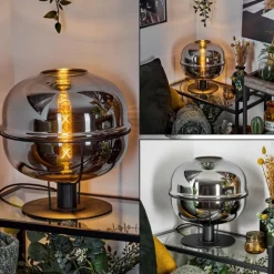 Lampe de table Feiro Noir, 1 lumière