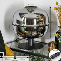 Lampe de table Feiro Noir, 1 lumière