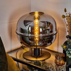 Lampe de table Feiro Noir, 1 lumière