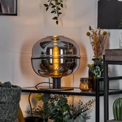 Lampe de table Feiro Noir, 1 lumière