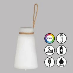 Lampe de table FHL easy Bruno LED Blanc, 1 lumière, Télécommandes, Changeur de couleurs