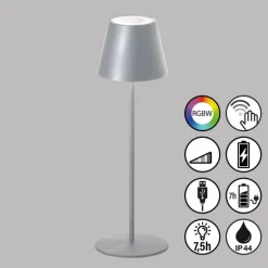 Lampe de table FHL easy Cosenza LED Argenté, 1 lumière, Changeur de couleurs