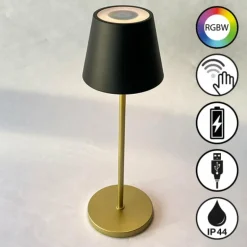 Lampe de table FHL easy Cosenza 2.0 LED Noir, 1 lumière, Changeur de couleurs