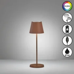 Lampe de table FHL easy Cosenza 2.0 LED Rouille, 1 lumière, Changeur de couleurs
