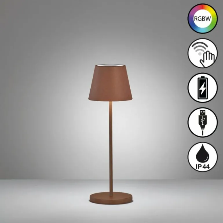 Lampe de table FHL easy Cosenza 2.0 LED Rouille, 1 lumière, Changeur de couleurs