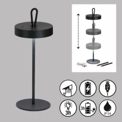 Lampe de table FHL easy Dord LED Noir, 1 lumière