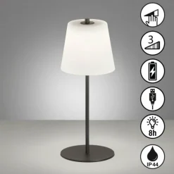 Lampe de table FHL-easy Marbella LED Noir, 1 lumière