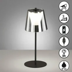 Lampe de table FHL-easy Marbella LED Noir, 1 lumière