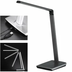 Lampe de table Fischer & Honsel Bright LED Titane, 1 lumière