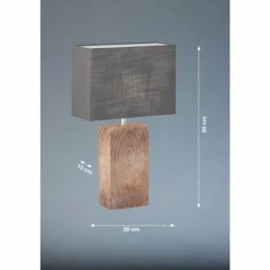 Lampe de table Fischer & Honsel Bronco Couleur bois, 1 lumière