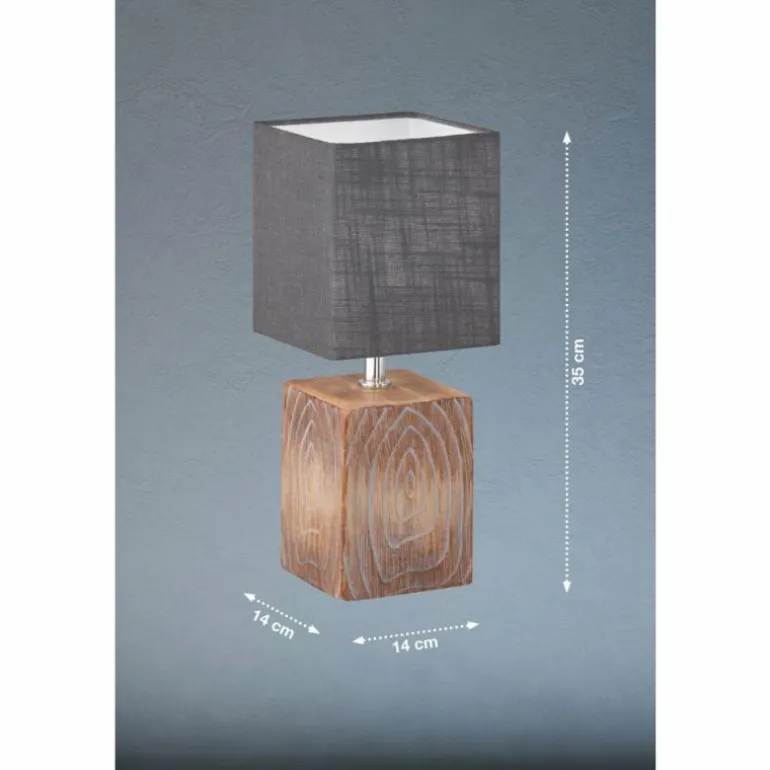 Lampe de table Fischer & Honsel Bronco Couleur bois, 1 lumière