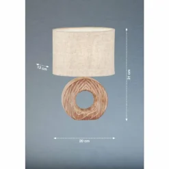 Lampe de table Fischer & Honsel Hanke Couleur bois, 1 lumière