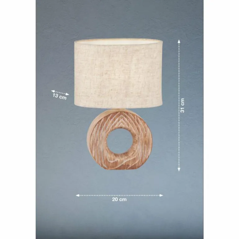 Lampe de table Fischer & Honsel Hanke Couleur bois, 1 lumière