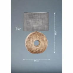 Lampe de table Fischer & Honsel Hanke Couleur bois, 1 lumière