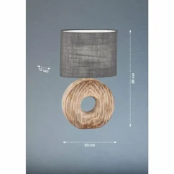 Lampe de table Fischer & Honsel Hanke Couleur bois, 1 lumière