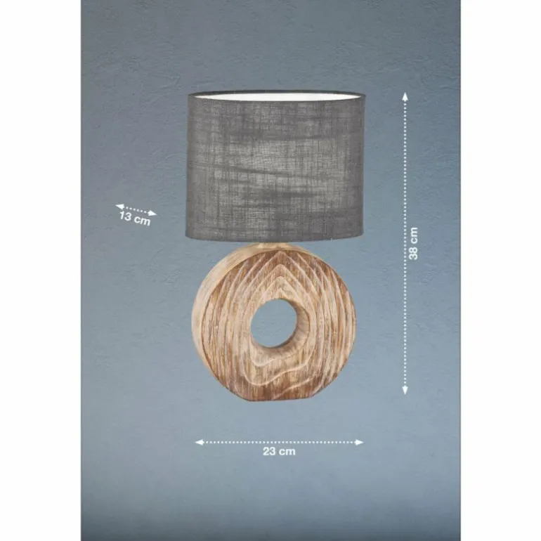 Lampe de table Fischer & Honsel Hanke Couleur bois, 1 lumière