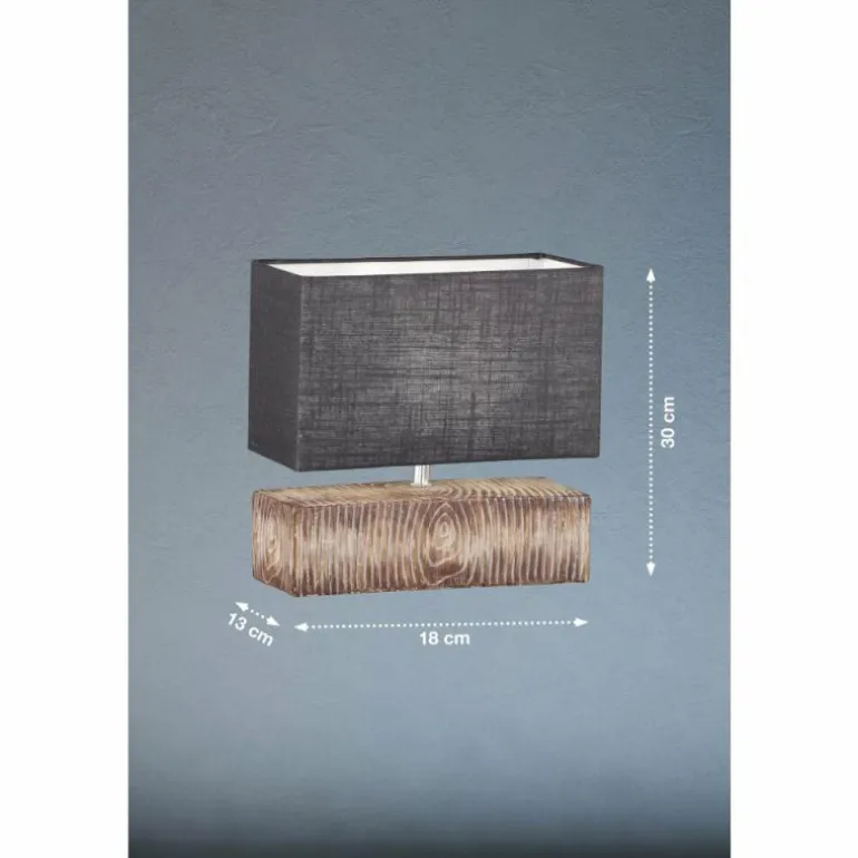 Lampe de table Fischer & Honsel Hauke Couleur bois, 1 lumière