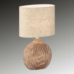 Lampe de table Fischer & Honsel Tobse Couleur bois, 1 lumière