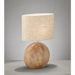 Lampe de table Fischer & Honsel Tobse Couleur bois, 1 lumière