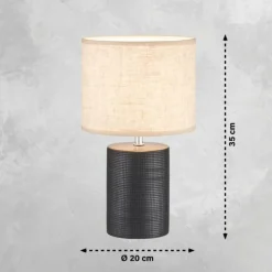 Lampe de table Fischer & Honsel Bois Noir, 1 lumière