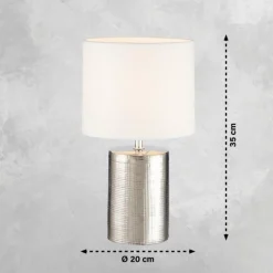 Lampe de table Fischer & Honsel Prata Argenté, 1 lumière