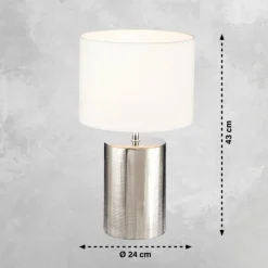 Lampe de table Fischer & Honsel Prata Argenté, 1 lumière