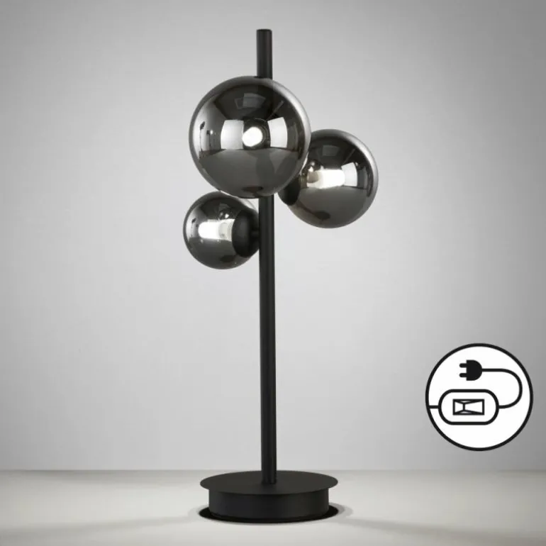 Lampe de table Fischer & Honsel Bala LED Noir, 3 lumières