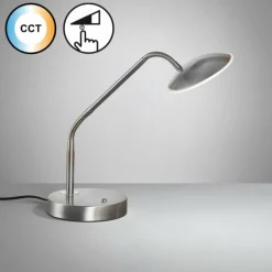 Lampe de table Fischer & Honsel Tallri LED Nickel mat, 1 lumière