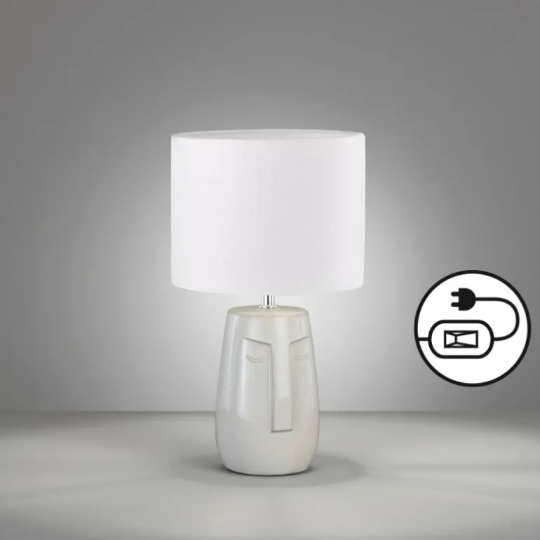 Lampe de table Fischer & Honsel Face Beige, 1 lumière