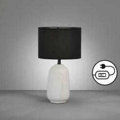 Lampe de table Fischer & Honsel Face Blanc, 1 lumière