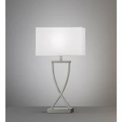 Lampe de table Fischer-Honsel Anni Nickel mat, 1 lumière