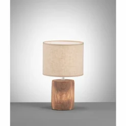 Lampe de table Fischer-Honsel Malik Bois foncé, 1 lumière