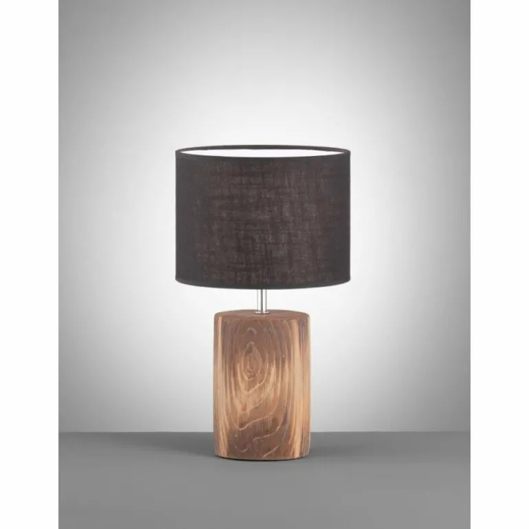 Lampe de table Fischer-Honsel Malik Bois foncé, 1 lumière
