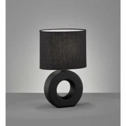 Lampe de table Fischer-Honsel Ponti Noir, 1 lumière