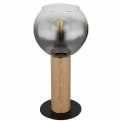 Lampe de table Globo MOITAS Couleur bois, Noir, 1 lumière