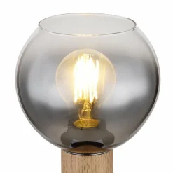 Lampe de table Globo MOITAS Couleur bois, Noir, 1 lumière