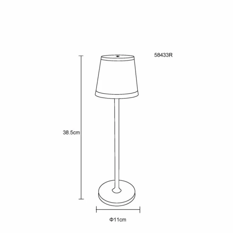 Lampe de table Globo RIDLEY LED Rouille, 1 lumière