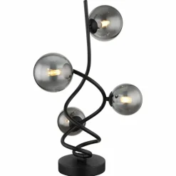 Lampe de table Globo RIHA LED Noir, 4 lumières