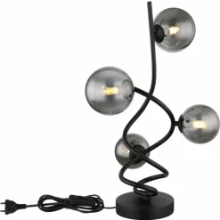 Lampe de table Globo RIHA LED Noir, 4 lumières