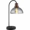 Lampe de table Globo SALSA Bois foncé, Noir, 1 lumière