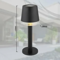 Lampe de table Globo SOLAR LED Noir, Transparent, 1 lumière