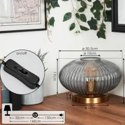 Lampe de table Goldenville Laiton, 1 lumière