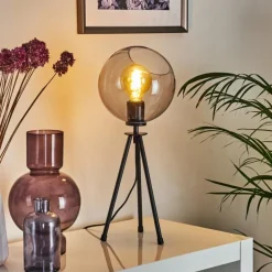 Lampe de table Gondar Noir, 1 lumière