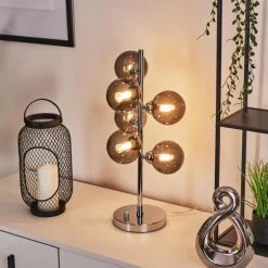Lampe de table Hyco Chrome, 6 lumières