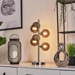 Lampe de table Hyco Chrome, 6 lumières