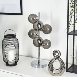 Lampe de table Hyco Chrome, 6 lumières