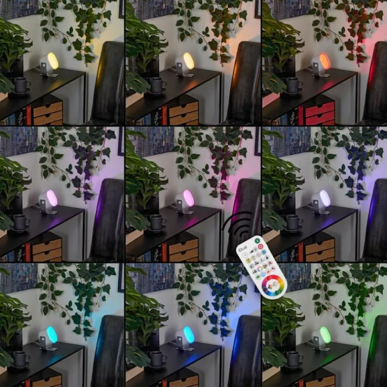 Lampe de table iDual Lilac LED Argenté, 1 lumière, Télécommandes, Changeur de couleurs
