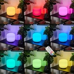 Lampe de table iDual Thyme LED Nickel mat, 1 lumière, Télécommandes, Changeur de couleurs
