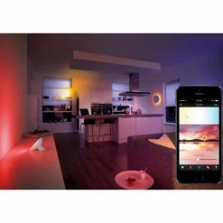 Lampe de table, kit d'extension Philips Hue Ambiance White & Color Iris LED Transparent, Blanc, 1 lumière, Changeur de couleurs